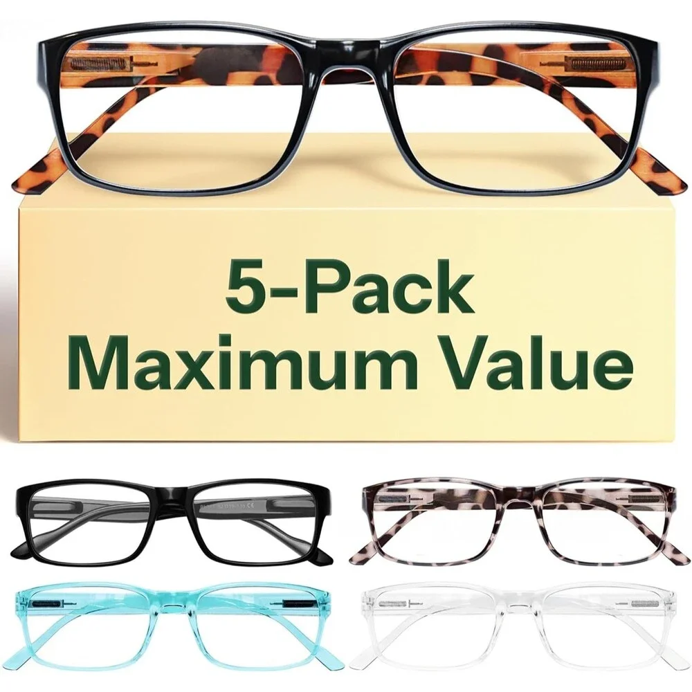 5 pack Reading Glasses with Blue Light Protection/ +2.00